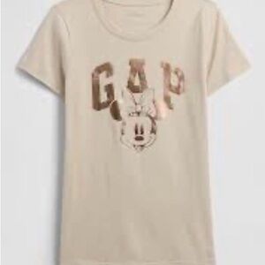 GAP Disney X-Small Tan T-Shirt with Minnie Mouse Design
